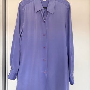 Josephine Chaus 100% Silk Lavender Button-Front Blouse
